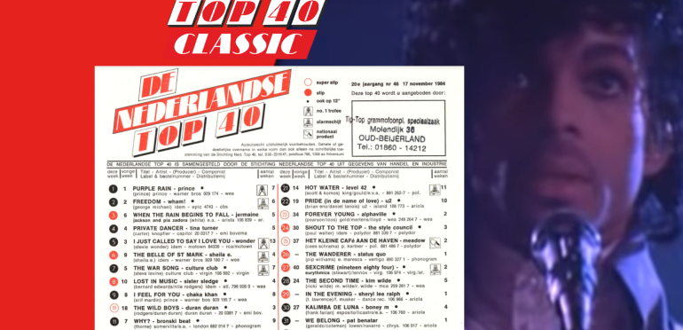 Top 40 Classic: Purple Rain van Prince stevig op 1