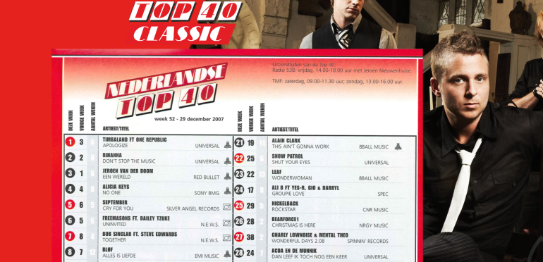 Top 40 Classic: OneRepublic met eerste Top 40-hit naar 1